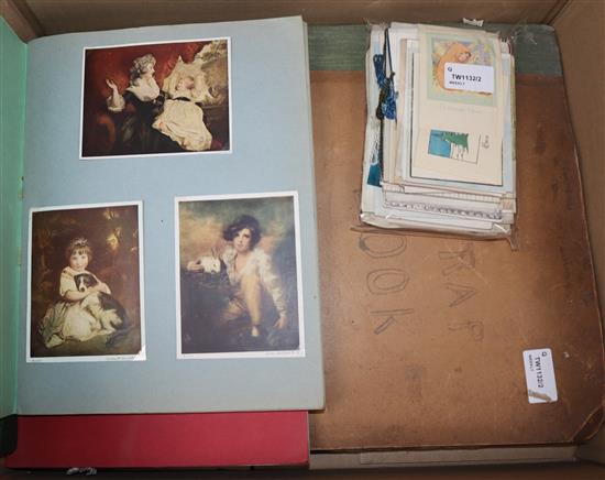 A 20th century scrapbook containing numerous greeting cards and sundry other ephemera